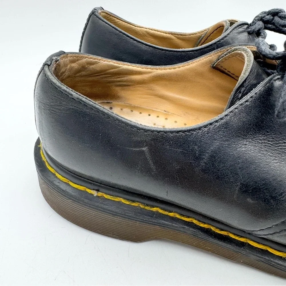 Vintage 90s Made in England Dr. Marten's 3-Eyelet Oxford Lace Up‎ Shoes Black 3
